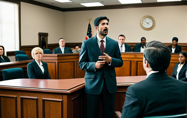 변호사와 형법 적용 사례 - **Prompt:** A lawyer in a modern office setting, consulting with a fully clothed client. The scene d...