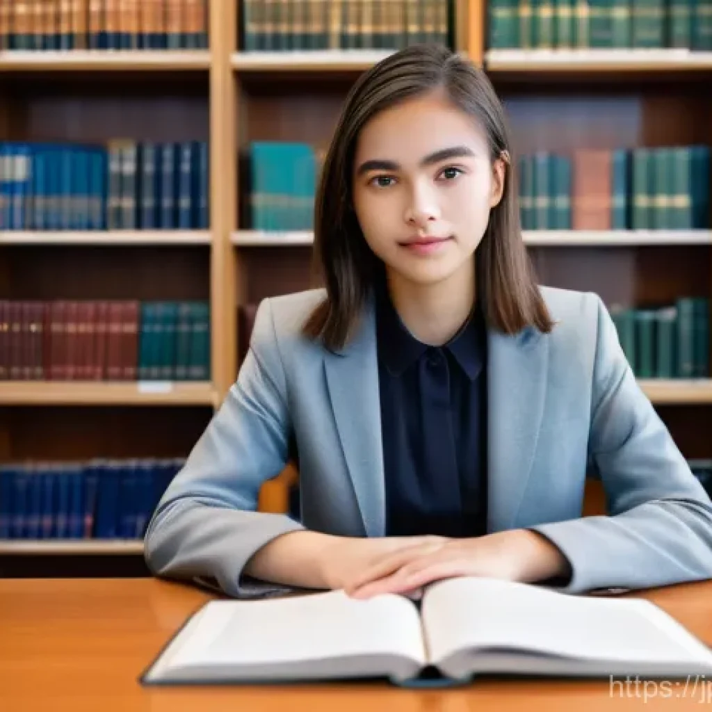 변호사 로펌 입사 프로세스 - **Prompt:** A focused and ambitious young university student, early 20s, with short, neat hair, sitt...